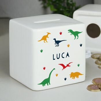 Personalised Dinosaur Kids Money Box, 3 of 5