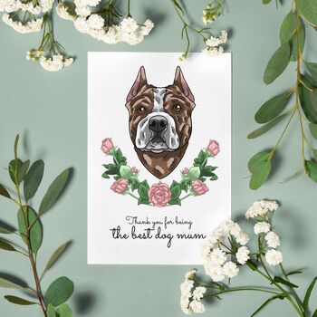 Personalised Cropped Pitbull Dog Dad Father's Day Card, 7 of 12