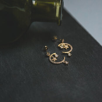 Callisto Crescent Moon Earrings | 14 K Gold Plated, 8 of 9