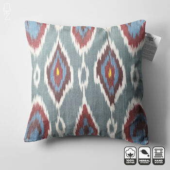 Hand Woven Multicoloured Ikat Cushion Cover, 5 of 10