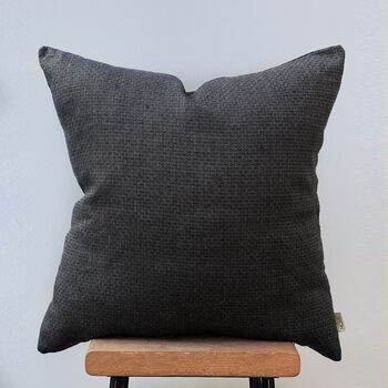 Black Linen Textured Cushion Cover, 2 of 4
