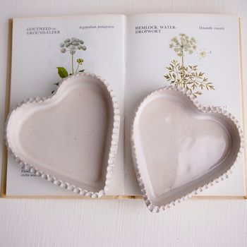 Handmade White Ceramic Heart Wedding Ring Dish, 2 of 6
