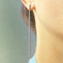 Black Long Drop Pave Cubic Zirconia Earrings, thumbnail 2 of 3