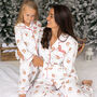 Personalised Matching Christmas Santa Print Pyjama For Mum And Child, thumbnail 4 of 12