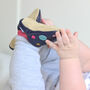 Dotty Fish Navy Spotty Dotty Soft Leather Baby Shoes With Barefoot Soles, thumbnail 4 of 11