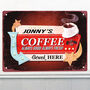 Personalised 'Coffee Served Here' Metal Kitchen Sign, thumbnail 1 of 2