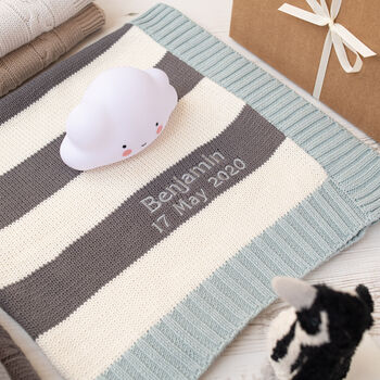Baby Boys Mono Cardigan And Blanket Knitted Gift Set, 3 of 12