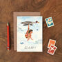 New Baby Boy Stork Greeting Card, thumbnail 1 of 2