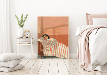 Sleeping Female Portrait Art Print, 5 of 5