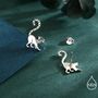 Sterling Silver Lemur Stud Earrings, thumbnail 4 of 12