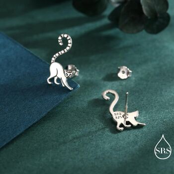 Sterling Silver Lemur Stud Earrings, 4 of 12