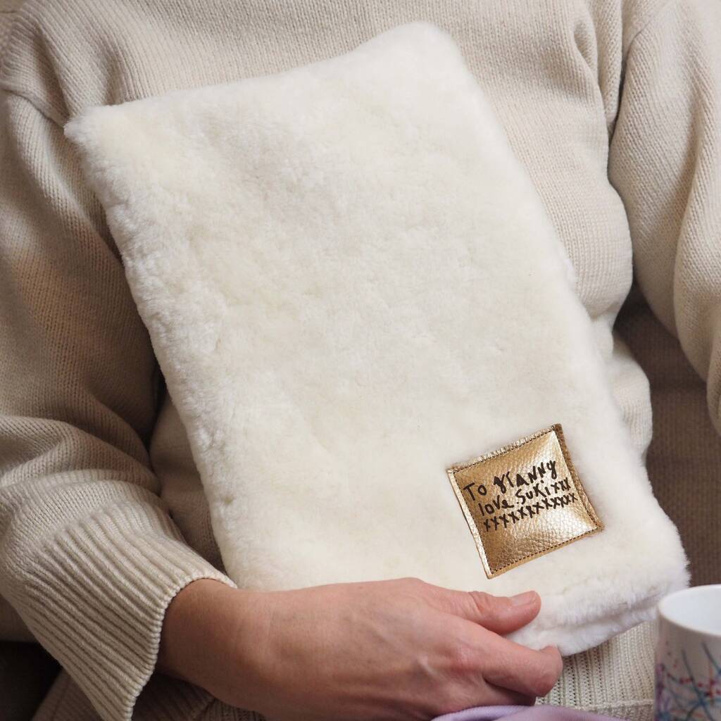 Sheepskin Hot Water Bottle Cover With Your Handwriting, 1 of 7