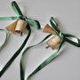Christmas Bells With Velvet Ribbon Set Of Two Pairs, thumbnail 2 of 7