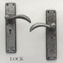 Ellipse Long Pewter Lever Latch Lock Door Handles, thumbnail 4 of 12