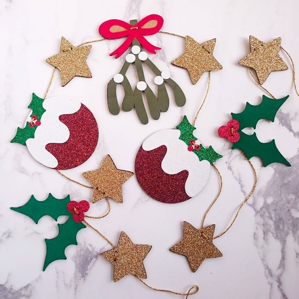 Sparkly Christmas Garland By Nickynackynoo Notonthehighstreet Sparkly Christmas Garland