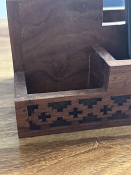Desk Caddy, Indian Rosewood Desk Organiser, 9 of 11