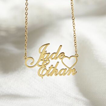 Personalised Two Name Heart Necklace, 2 of 6