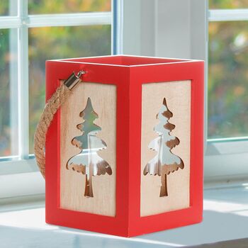 Christmas Pine Candle Lantern Centrepiece, 6 of 8