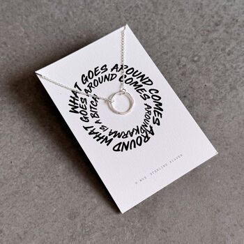 Karma Is A Bitch Sterling Silver Necklace, 3 of 7