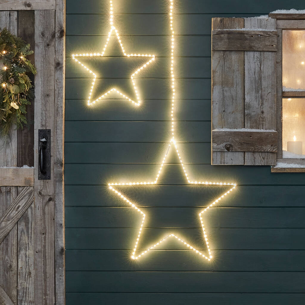 outdoor hanging star light duo