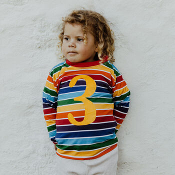 Personalised Rainbow Number Kids T Shirt, 6 of 10
