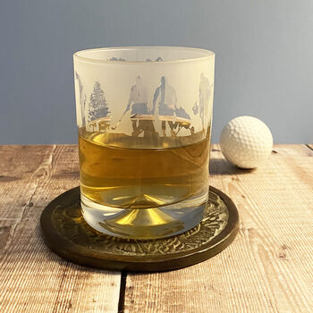 Golf Etched Glass Tumbler, 2 of 7