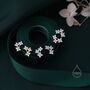 Tiny Hydrangea Bouquet Cz Stud Earrings Sterling Silver, thumbnail 4 of 9