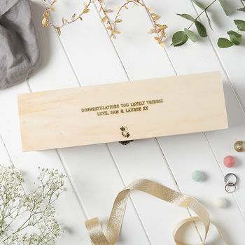 Personalised Wooden Engagement Wine Box, 2 of 8