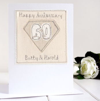 Personalised Diamond 60th Wedding Anniversary Card, 12 of 12