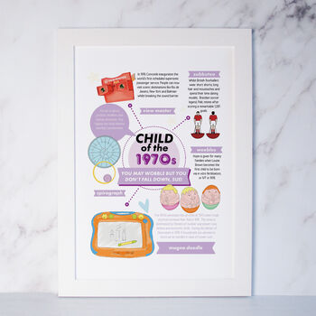 Born In The 70s 50th Birthday Gift Print, 3 of 5