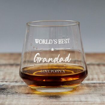World's Best Grandad Personalised Whiskey Glass, 2 of 5