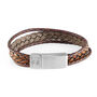 Personalised Men’s Rune Woven Brown Leather Bracelet, thumbnail 9 of 12