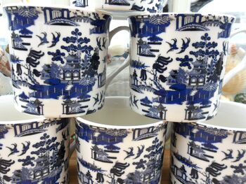 Set Of Six Palace Mugs In Blue Willow Design, 6 of 9