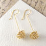Gold And Silver Nest Wire Wrap Drop Earrings, thumbnail 1 of 5
