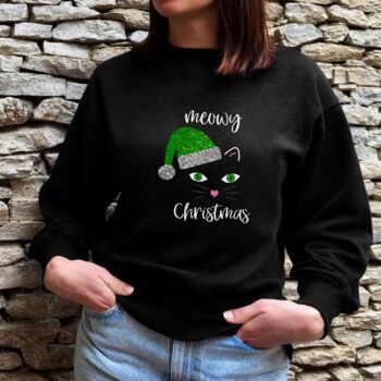 Christmas Cat 'Meowy Christmas' Jumper, 2 of 5