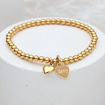 Personalised 18ct Gold Plated Charm Ball Bracelet, 2 of 4