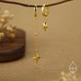 Sterling Silver Asymmetric Starburst Huggie Hoop Earrings, thumbnail 3 of 12
