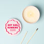 Funny Gift For Runners Hot Girl Running Club Pink Tin Candle, thumbnail 1 of 5