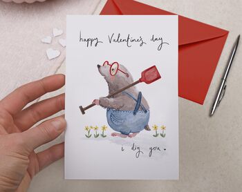 Mole 'I Dig You' Valentine Card, 2 of 2