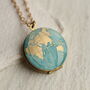 Personalised Blue Planet Map Locket Necklace, thumbnail 1 of 12