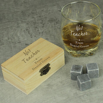Personalised Number One Whisky Stones And Glass Set, 7 of 8