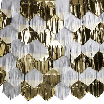 Gold Foiled And White Tassel Backdrop Decoration, 2 of 3