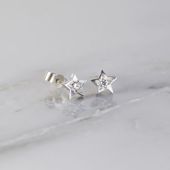 Celestial Diamond Star Stud Earrings, 2 of 4
