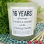 Personalised 16th Wedding Anniversary Medal Candle, thumbnail 3 of 11