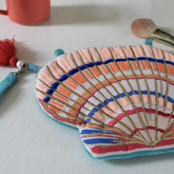 Embroidered Coral Shell Bag, 5 of 6