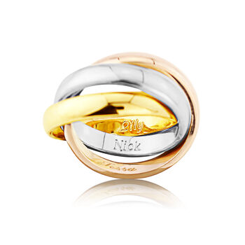 Russian Wedding Ring Three Colour 9ct Gold, 2 of 10