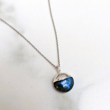 The Orb Labradorite Necklace, Silver, 3 of 6