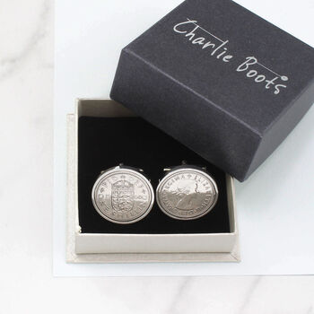 Personalised Shilling 70th Birthday Coin Cufflinks, 3 of 4