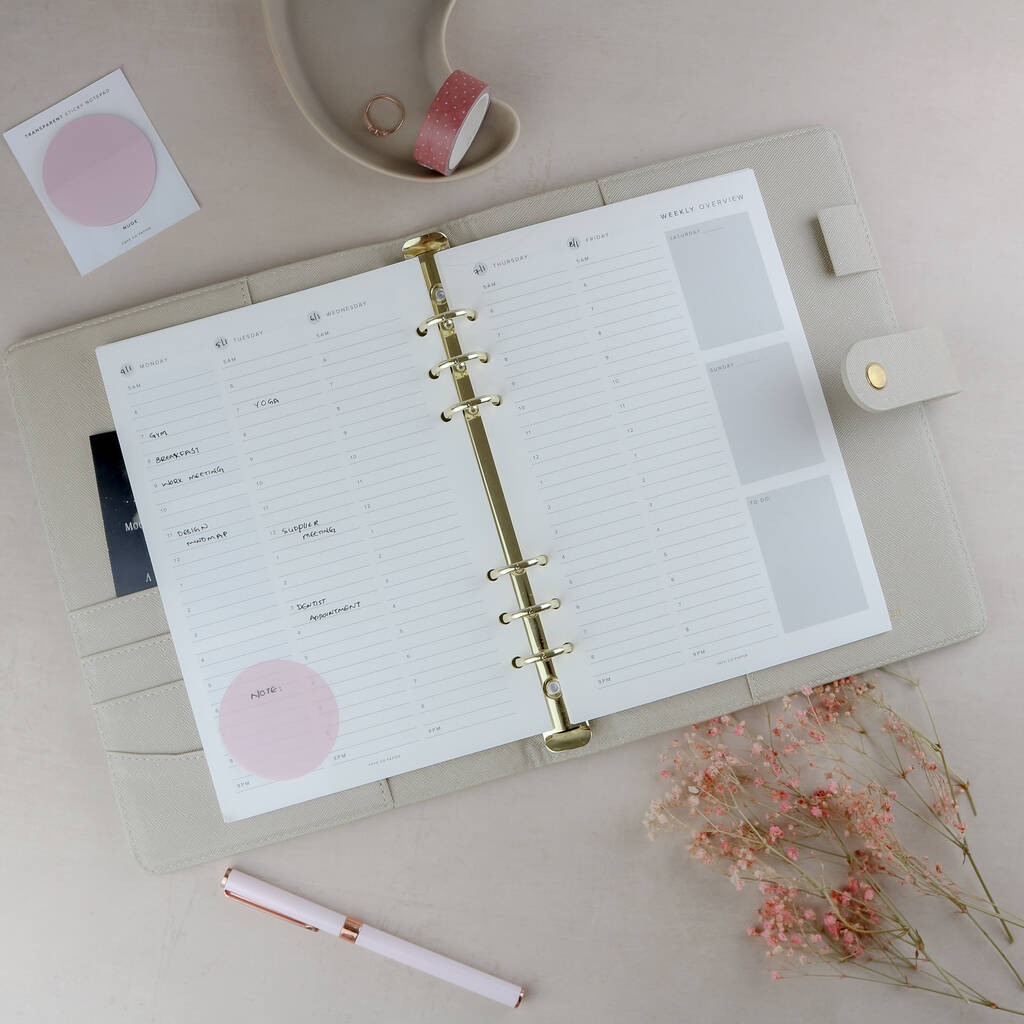 Personalised A5 Rings Binder Agenda Organiser By Faye Co Papier