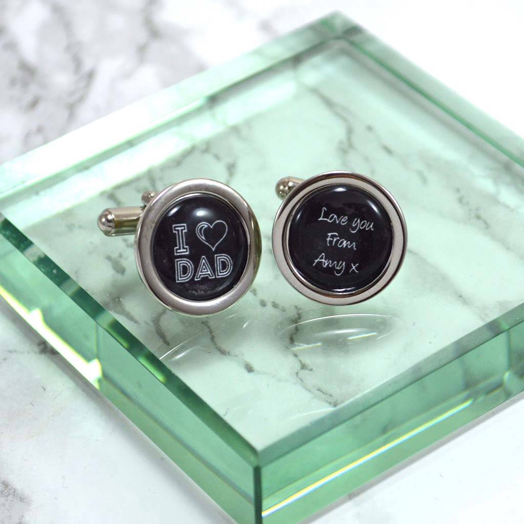 Image of Gifts For Dad Personalised Cufflinks I Love Dad